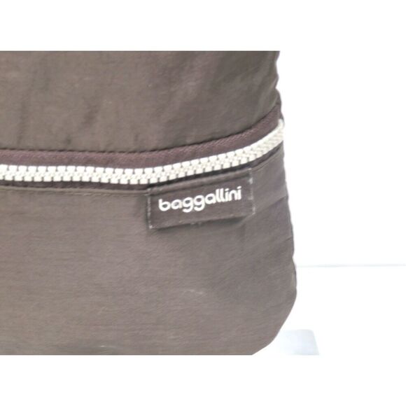 Baggallini BROWN Three Zip Nylon Crossbody Shoulder Bag Organizer - Picture 4 of 10